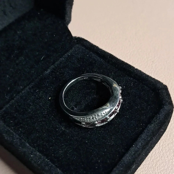 Ouro Fino Rubellite & White Topaz Ring 925 Sterling Silver - Picture 5 of 6